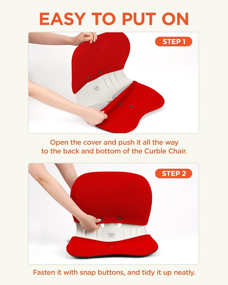 curble Wider Cover, for Wider Chair, Ergonomic Chair Back Support and Lumbar Support (Cover Red) - Image 5